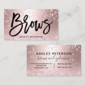 額のばら色の金ゴールドのグリッターの金属輝きの紙吹雪 名刺 (正面/裏面)