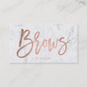 額のばら色の金ゴールドのタイポグラフィの白の大理石 名刺 (正面)