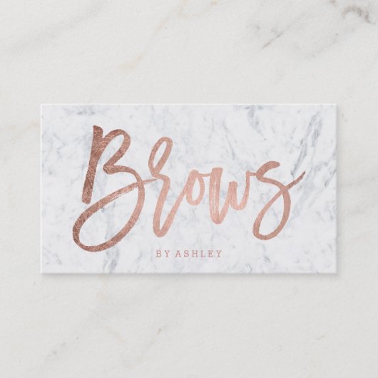 額のばら色の金ゴールドのタイポグラフィの白の大理石 名刺 (正面)