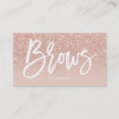 額のエレガントなタイポグラフィの赤面のばら色の金ゴールドのグリッター 名刺 (正面)