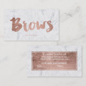 額のモダンなのどのばら色の金ゴールドのタイポグラフィの大理石 予約カード (正面/裏面)