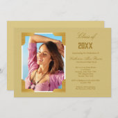 額付き卒業写真招待状 招待状 (正面/裏面)