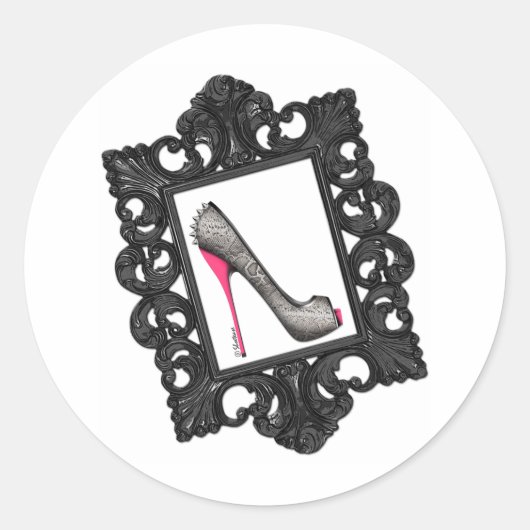 額付きReptile Stilettoロゴ ラウンドシール (正面)