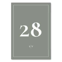 額入り |モノグラムエレガントグリーンホワ結婚イト テーブルナンバー