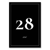 額入り |白エレガント黒の書結婚跡 テーブルナンバー (裏面)