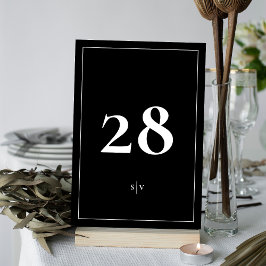 額入り | Monogram エレガント Tuxedo Black結婚's テーブルナンバー