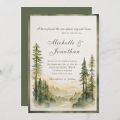 額縁のエバーグリーンフォレストクリスチャン結婚バイブル 招待状 (正面/裏面)