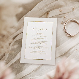 額縁のエレガンス シンプルモダンな結婚式の詳細 エンクロージャーカード