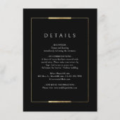 額縁のエレガンス ブラック シンプル ウェディング ディテール エンクロージャーカード (正面)
