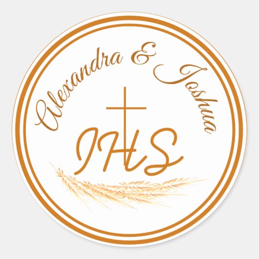額縁のカソリック結婚ス聖句のクラシック回り ラウンドシール (正面)