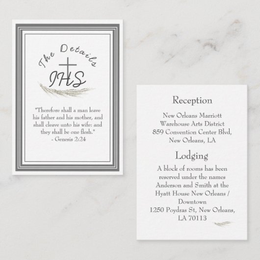 額縁のカトリック聖句入りカード エンクロージャーカード (正面/裏面)