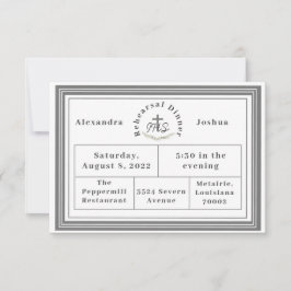 額縁のカトリック聖書聖句リハーサルディナー 招待状