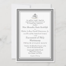 額縁のカトリック聖書聖句結婚式招待状
