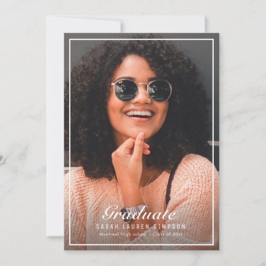 額縁の両面フォト卒業パーティー 招待状 (正面)