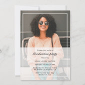 額縁の両面フォト卒業パーティー 招待状 (裏面)