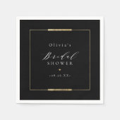 額縁の優雅さ ブラック シンプル モダン ブライダルシャワー スタンダードカクテルナプキン (正面)