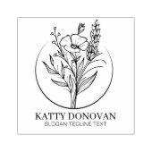 額縁の植物花の花のカスタム文字 ラバースタンプ (インプリント)