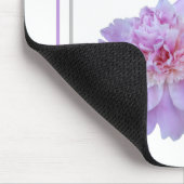 額縁の紫モノグラムピンク牡丹の花 マウスパッド (コーナー)