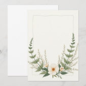 額縁の花のブランク 招待状 (正面/裏面)