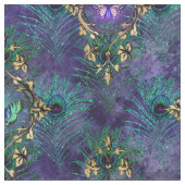 額縁の蝶と孔雀の羽 ファブリック (クローズアップ)