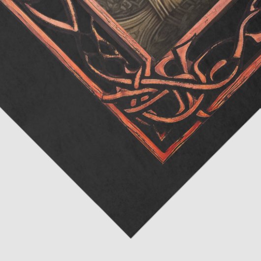 額縁の風光明媚なゴシック様式の花模様の切り離し 薄葉紙 (詳細)