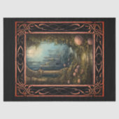 額縁の風光明媚なゴシック様式の花模様の切り離し 薄葉紙 (正面)