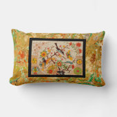 額縁の鳥と蝶の腰枕 ランバークッション (正面)