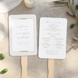 額縁エレガンスシンプル結婚式 プログラム ハンドファン