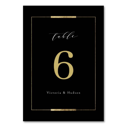 額縁エレガンスブラックシンプルモダン結婚ズ テーブルナンバー (正面)