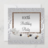 額縁エレガンス100誕生日 招待状 (正面)