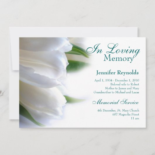 額縁エレガント写真追悼会 招待状 (正面)