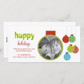 額縁オーナメント休日/クリスマスフォトカード シーズンカード (正面/裏面)