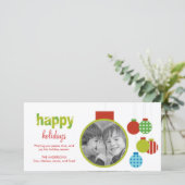 額縁オーナメント休日/クリスマスフォトカード シーズンカード (スタンド正面)