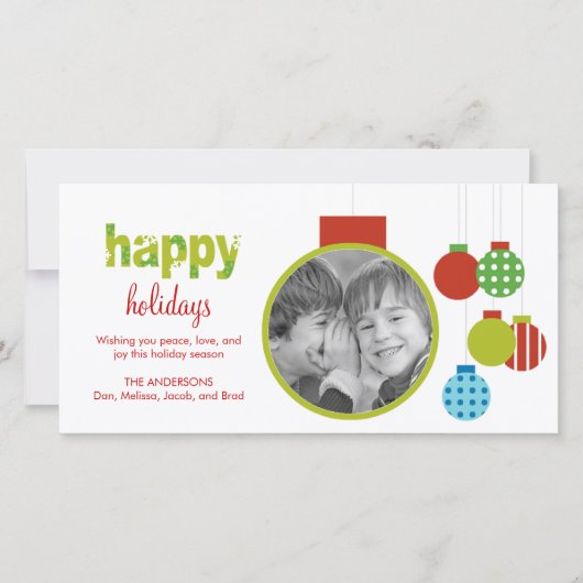 額縁オーナメント休日/クリスマスフォトカード シーズンカード (正面)