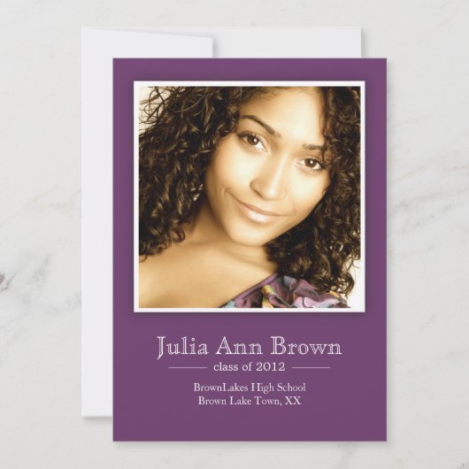 額縁クラシック写真の卒業発表 招待状 (正面)