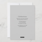 額縁クラシック写真の卒業発表 招待状 (裏面)