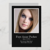 額縁クラシック写真の卒業発表 招待状 (正面/裏面)