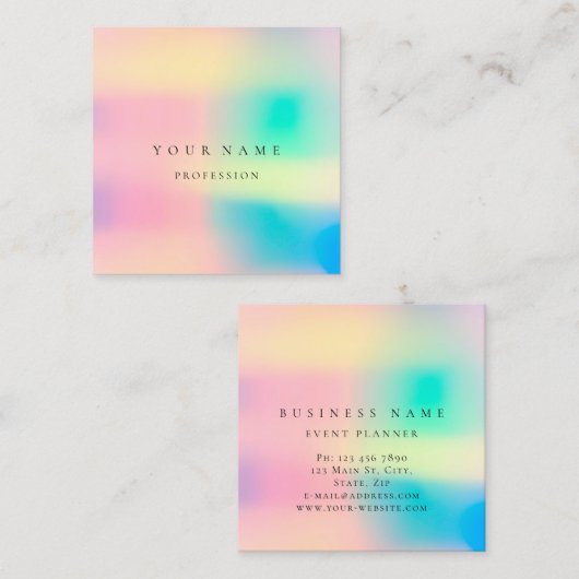 額縁グラデーション単プロフェッショナル自筆証書グラデーション スクエア名刺 (正面/裏面)