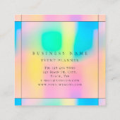額縁グラデーション単純プロフェッショナルホログラフィックバラ スクエア名刺 (裏面)