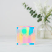 額縁グラデーション単純プロフェッショナルホログラフィックバラ スクエア名刺 (スタンド正面)