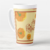 額縁グリーティングカードハッピーハローウィンタイポグラフィ カフェラテマグ (左アングル)