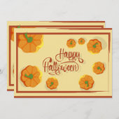 額縁グリーティングカードハッピーハローウィンタイポグラフィ シーズンカード (正面/裏面)