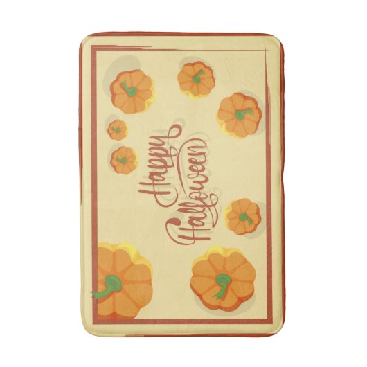 額縁グリーティングカードハッピーハローウィンタイポグラフィ バスマット (正面縦)