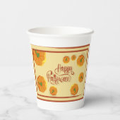 額縁グリーティングカードハッピーハローウィンタイポグラフィ 紙コップ (裏面)