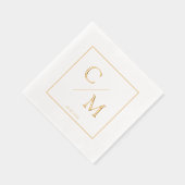 額縁シンプルエレガントモノグラム結婚ズ 箔ナプキン (右)