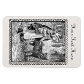 額縁スケッチリトルレッドライディングフードウルフウッズ マグネット (横)