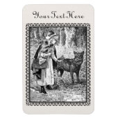 額縁スケッチリトルレッドライディングフードウルフウッズ マグネット (縦)