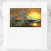 額縁タワーブリッジサンシャイン 長方形シール (バッグ)