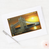 額縁タワーブリッジサンシャイン 長方形シール (封筒)