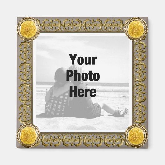 額縁ファンシー付きフォトマグネット マグネット (正面)